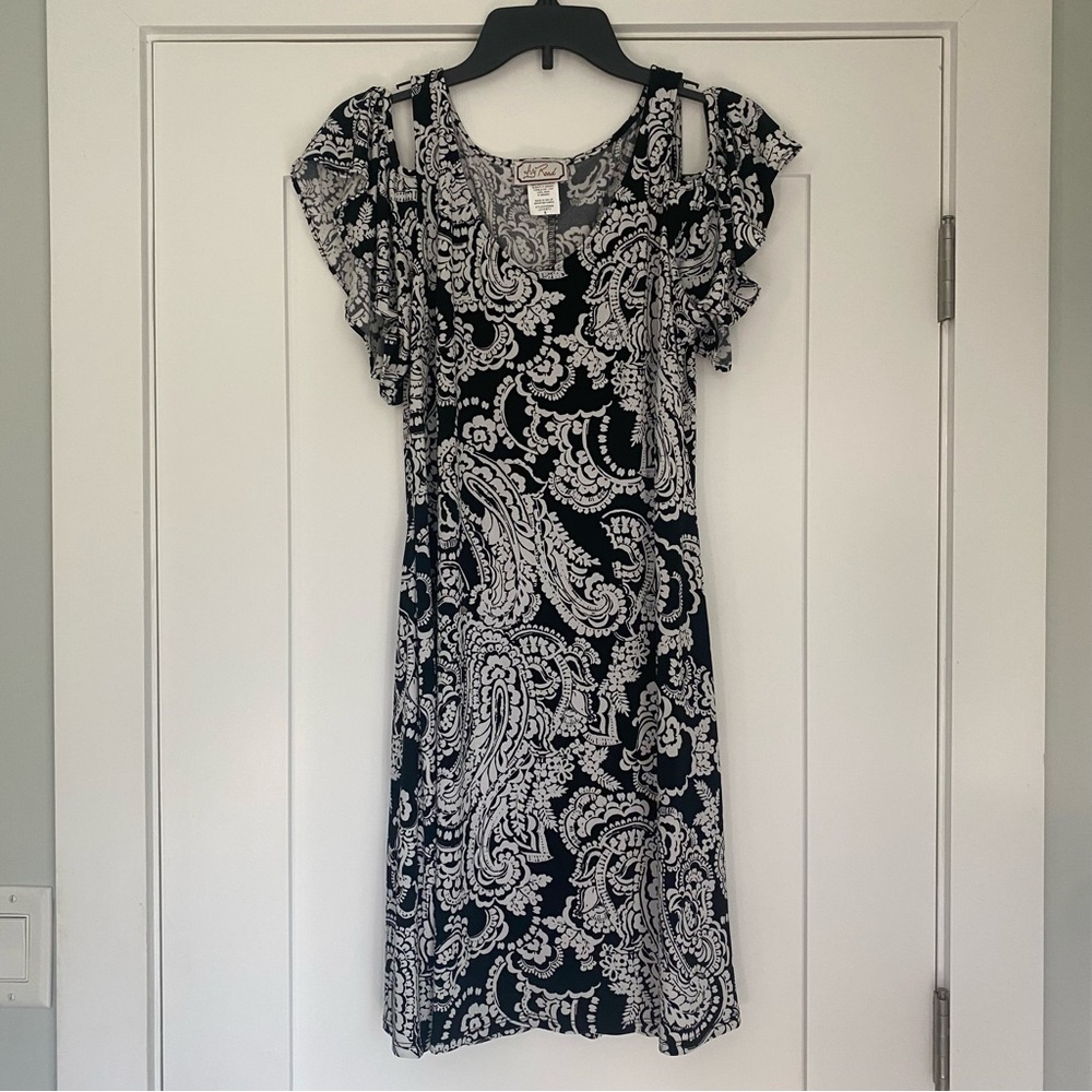 Ivy Road Black and White Cold Shoulder Dress Size Small